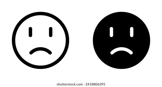 Editable frowning, sad, disappointed face vector icon. Part of a big icon set family. Perfect for web and app interfaces, presentations, infographics, etc