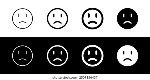 Editable frowning, sad, disappointed face vector icon. Part of a big icon set family. Perfect for web and app interfaces, presentations, infographics, etc