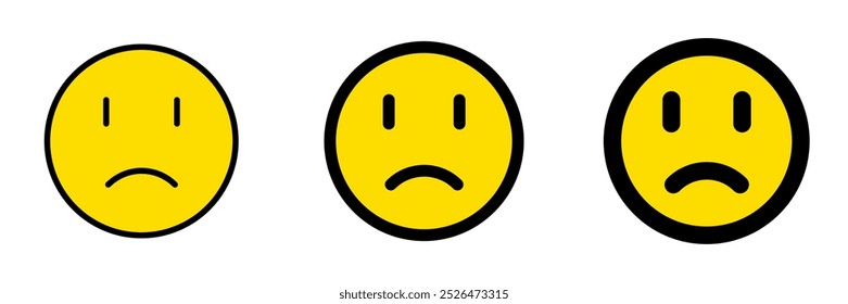 Editable frowning, sad, disappointed face vector icon. Part of a big icon set family. Perfect for web and app interfaces, presentations, infographics, etc