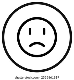 Editable frowning, sad, disappointed face vector icon. Part of a big icon set family. Perfect for web and app interfaces, presentations, infographics, etc
