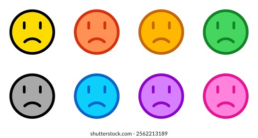 Editable frowning, sad, disappointed face vector icon. Part of a big icon set family. Perfect for web and app interfaces, presentations, infographics, etc