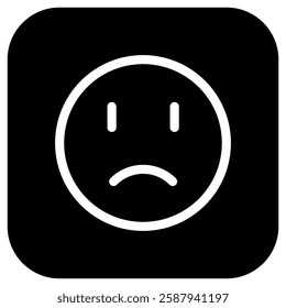 Editable frowning, sad, disappointed face vector icon. Part of a big icon set family. Perfect for web and app interfaces, presentations, infographics, etc