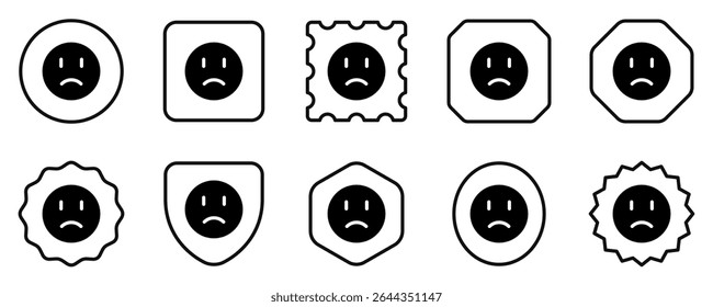 Editable frowning, sad, disappointed face vector icon. Part of a big icon set family. Perfect for web and app interfaces, presentations, infographics, etc
