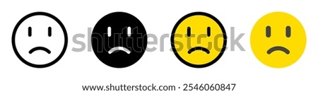 Editable frowning, sad, disappointed face vector icon. Part of a big icon set family. Perfect for web and app interfaces, presentations, infographics, etc