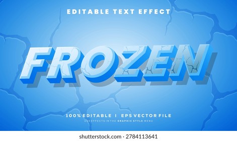 Editable frozen 3d text effects, blue gradient colors.Text style effects.