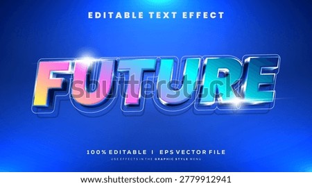 Editable future 3d text effects, gradient colors. Text style effects.
