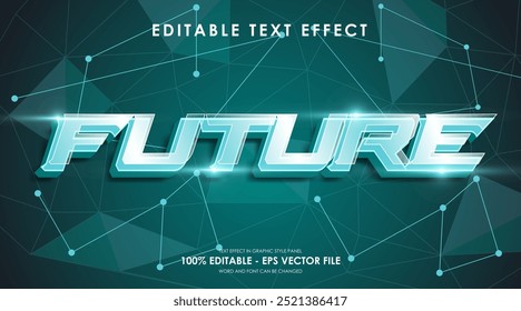 editable future text effect suitable for digital technology theme