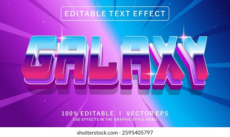 editable galaxy vector text effect with modern style design