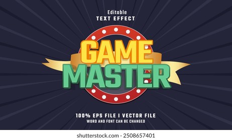 editable game master text effect.typhography logo