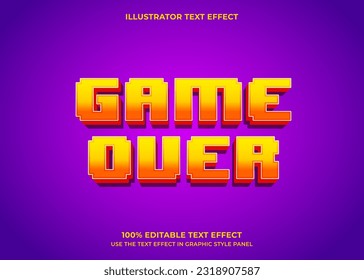 Editable Game Over 3D Vector Text Effect