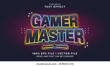 editable gamer master text effect.typhography logo