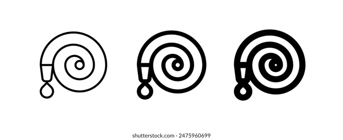 Icono de Vector de manguera de jardín. Jardinería, paisajismo, horticultura. Parte de una gran familia de iconos. Perfecto para interfaces de Web y App, presentaciones, infografías, etc