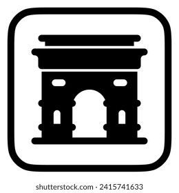 Editable gate, city, town, tunnel vector icon. Landmark, monument, building, architecture. Part of a big icon set family. Perfect for web and app interfaces, presentations, infographics, etc