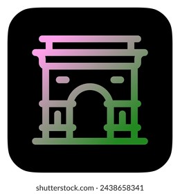 Icono de vector de puerta editable, ciudad, ciudad, túnel. Monumento, monumento, edificio, arquitectura. Parte de una gran familia de iconos. Perfecto para interfaces web y aplicaciones, presentaciones, infografías, etc