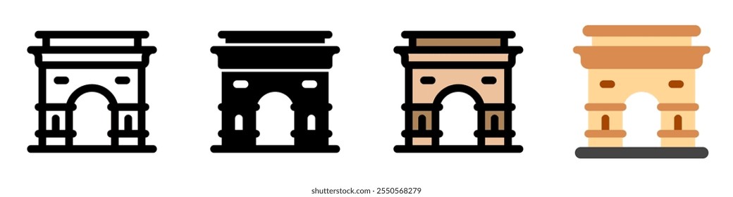 Editable gate, city, town, tunnel vector icon. Landmark, monument, building, architecture. Part of a big icon set family. Perfect for web and app interfaces, presentations, infographics, etc