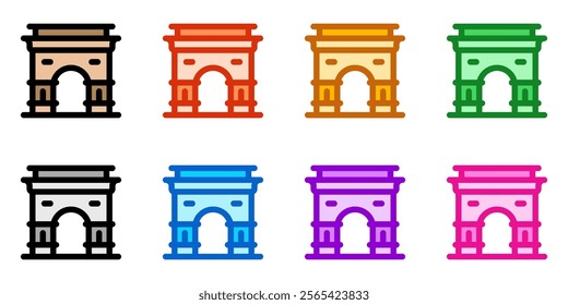 Editable gate, city, town, tunnel vector icon. Landmark, monument, building, architecture. Part of a big icon set family. Perfect for web and app interfaces, presentations, infographics, etc