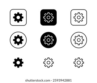 editable gear line icon set. gear icon. gear vector. gear symbol