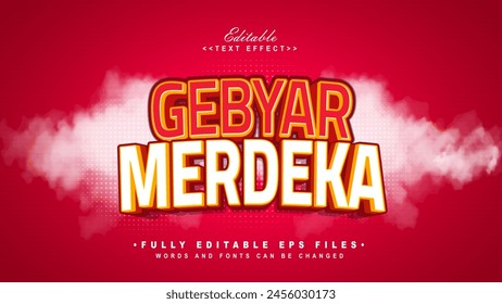 editable gebyar merdeka text effect.typhography logo