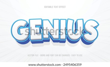 Editable genius kids 3d text effect template