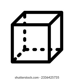 Editable geometric cube vector icon. Mathematic, shape, volumetric. Part of a big icon set family. Perfect for web and app interfaces, presentations, infographics, etc