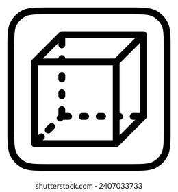 Editable geometric cube vector icon. Mathematic, shape, volumetric. Part of a big icon set family. Perfect for web and app interfaces, presentations, infographics, etc