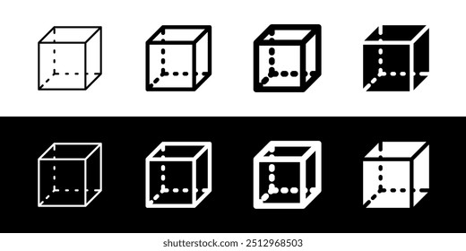 Icono de Vector de cubo geométrico editable. Matemática, forma, volumétrica. Parte de una gran familia de iconos. Perfecto para interfaces de Web y App, presentaciones, infografías, etc