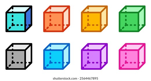 Editable geometric cube vector icon. Mathematic, shape, volumetric. Part of a big icon set family. Perfect for web and app interfaces, presentations, infographics, etc