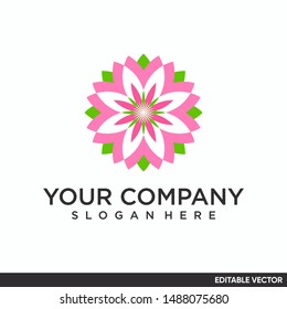 Editable geometric flower logo premium design