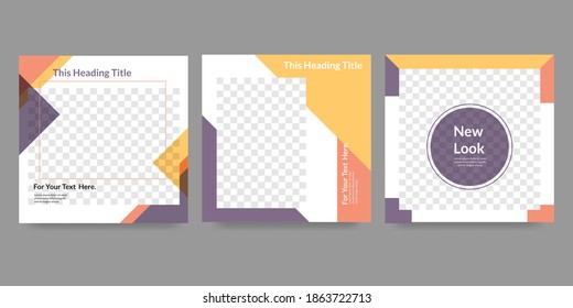 Editable geometric social media post templates, modern minimalist, simple colors are perfect for promoting your products. vector illustration eps10