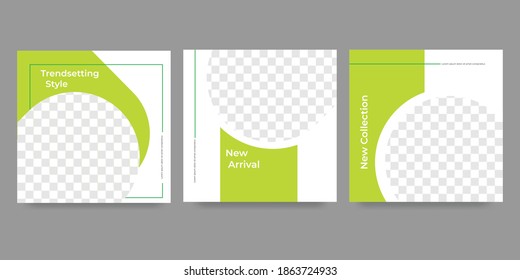 Las plantillas editables geométricas de publicaciones en redes sociales, los modernos colores minimalistas y simples son perfectos para promocionar sus productos. Ilustración vectorial eps10