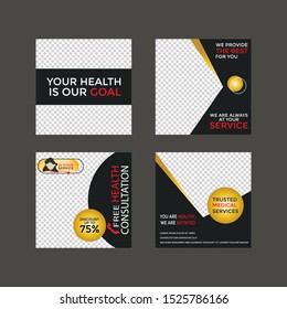 Editable geometric social network design post template for health care social media templates and medical clinics.
