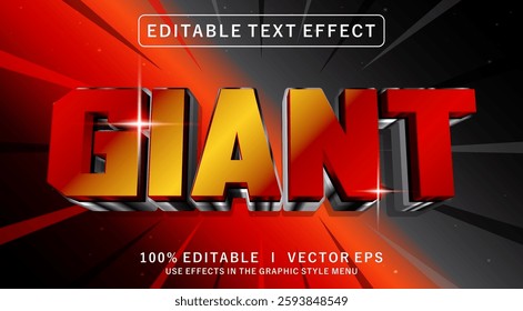 editable giant custom 3d vector text effect with modern style design