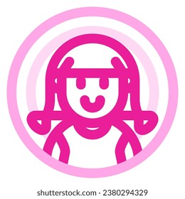 Editable girl with ponytail hair avatar vector icon. User, profile, identity, persona. Part of a big icon set family. Perfect for web and app interfaces, presentations, infographics, etc