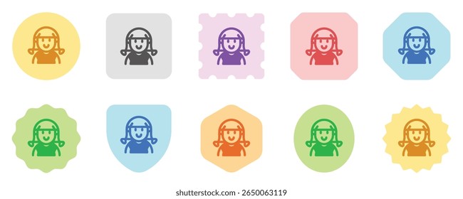 Editable girl with ponytail hair avatar vector icon. User, profile, identity, persona. Part of a big icon set family. Perfect for web and app interfaces, presentations, infographics, etc