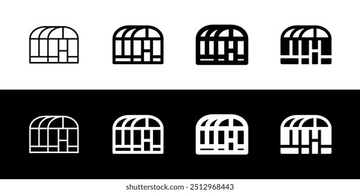 Casa de cristal editable, icono de Vector de invernadero. Jardinería, construcción, horticultura. Parte de una gran familia de iconos. Perfecto para interfaces de Web y App, presentaciones, infografías, etc