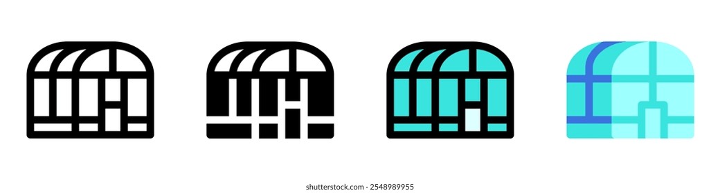 Casa de cristal editable, icono de Vector de invernadero. Jardinería, construcción, horticultura. Parte de una gran familia de iconos. Perfecto para interfaces de Web y App, presentaciones, infografías, etc