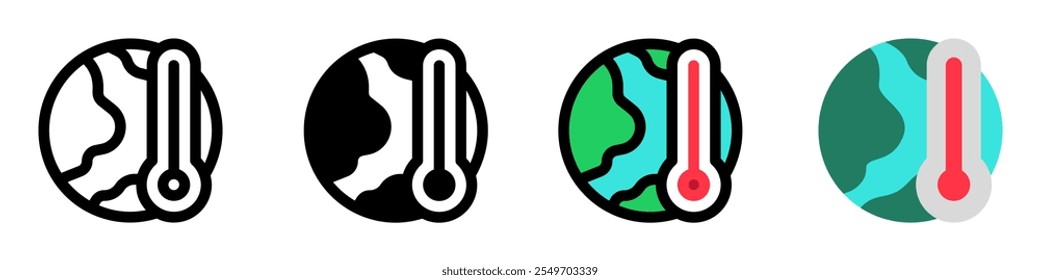 Editable global warming, earth, temperature vector icon. Environment, ecology, eco-friendly. Part of a big icon set family. Perfect for web and app interfaces, presentations, infographics, etc