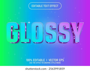 editable glossy vector text effect with modern style design