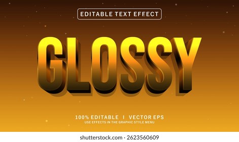 editable glossy vector text effect with modern style design