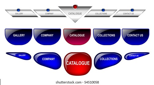 Editable Glossy website buttons template