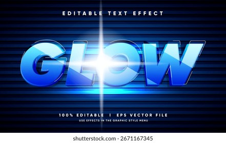 editable glow 3d vector text effect with modern style