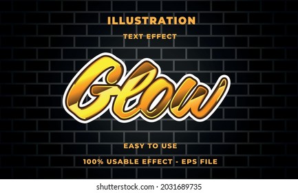 editable glow vector text effect modern style