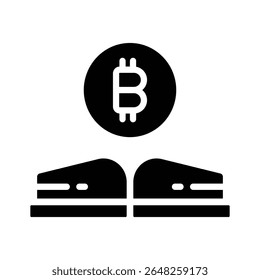 Un icono de glifo editable del libro mayor de bitcoin