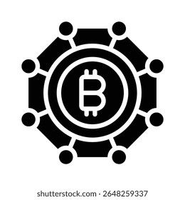 Un ícono de glifo editable del Web de red bitcoin