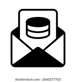Um ícone de glifo editável da entrada do banco de dados de email