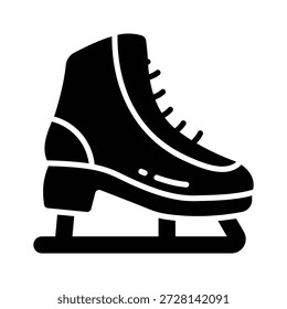 Ein editierbares Glyphensymbol von Eislaufschuhen, bereit zur Verwendung von Vektorgrafiken
