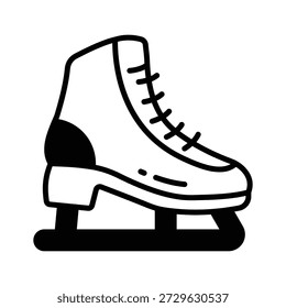 Ein editierbares Glyphensymbol von Eislaufschuhen, bereit zur Verwendung von Vektorgrafiken