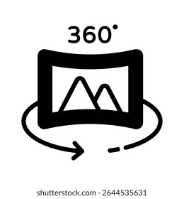 An editable glyph icon of immersive 360 view