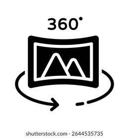 An editable glyph icon of immersive 360 view