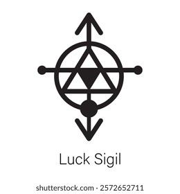 An editable glyph icon of luck sigil